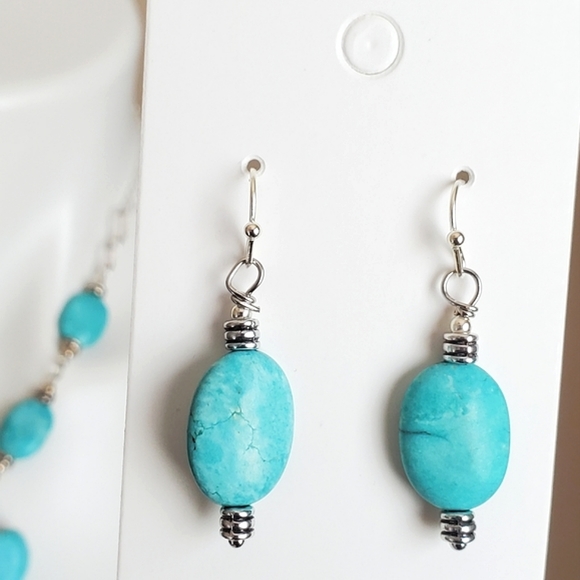 Handmade Chinese Turquoise Heart Necklace and Earrings - Picture 8 of 12